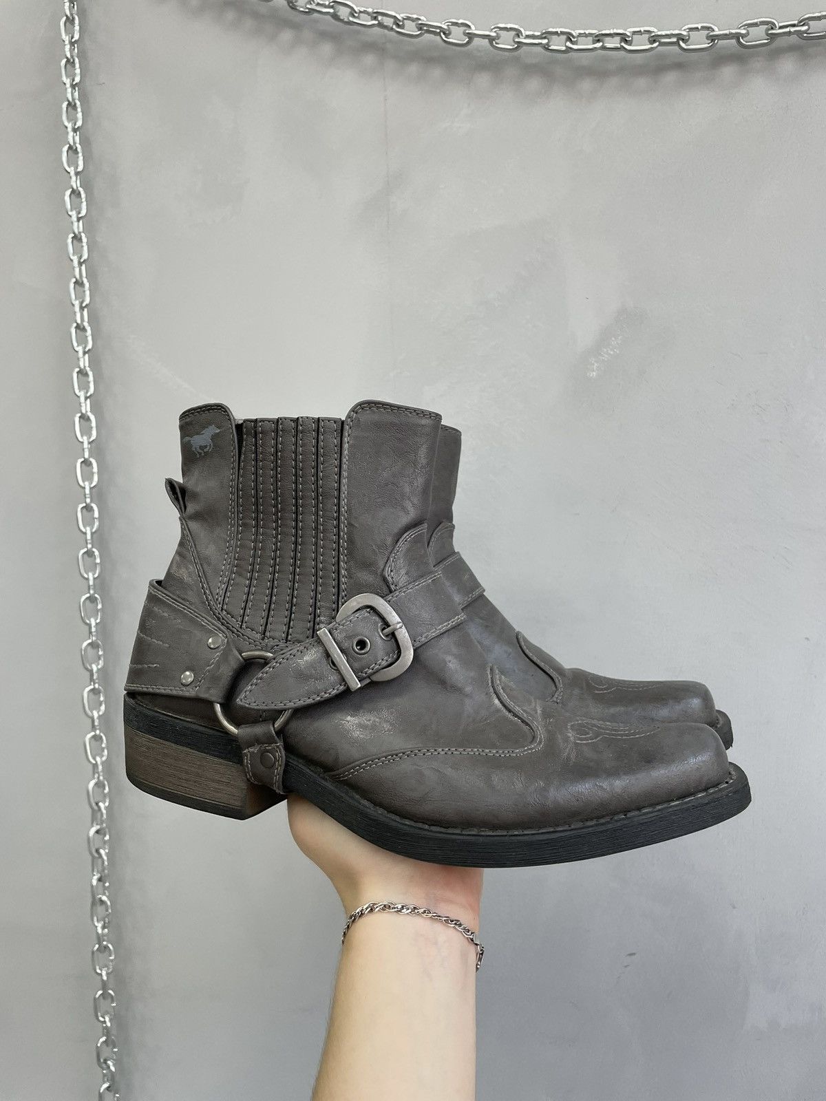 Western Rise Western ankle Guidi style leather boots y2k Size US 7.5 / EU 40-41 - 1 Thumbnail