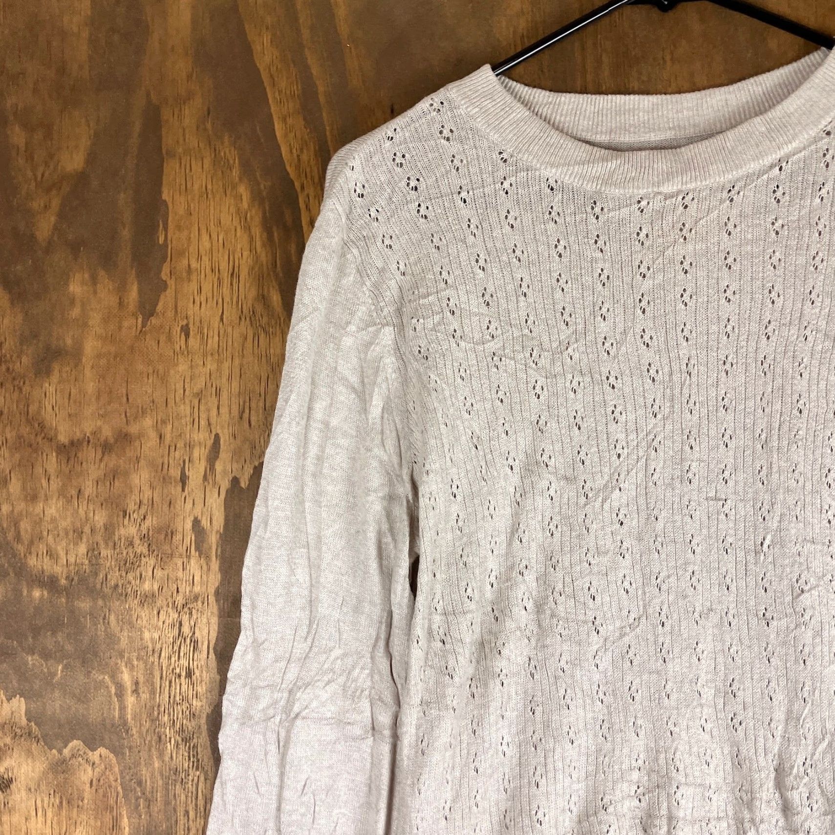Vintage VINTAGE Lauren Conrad Womens Sweater Tan Knit Ruffle Peplum Peasant Flared Sleeve Large Size L / US 10 / IT 46 - 4 Thumbnail