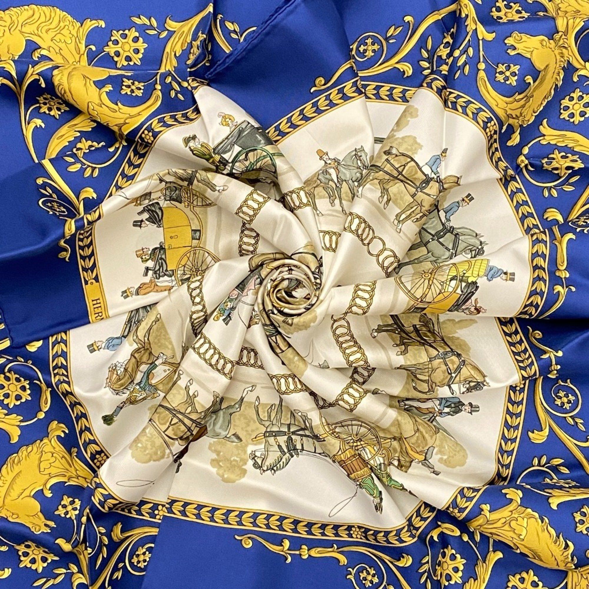 image of Hermes Carre 90 La Promenade De Longchamps Muffler/scarf Multicolor Ladies, Women's