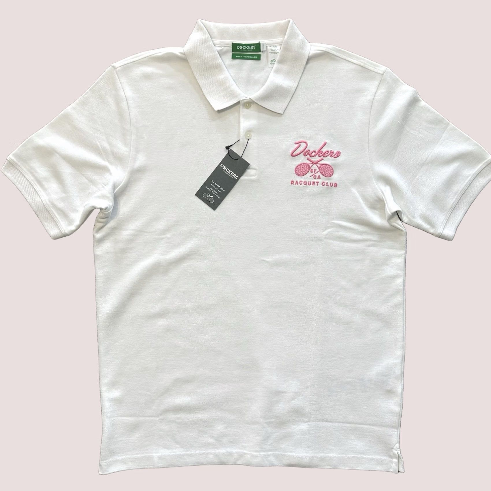 Dockers DOCKERS Polo Shirt Mens M White Tennis Pique Racquet Club Logo Shirt Size US M / EU 48-50 / 2 - 1 Thumbnail