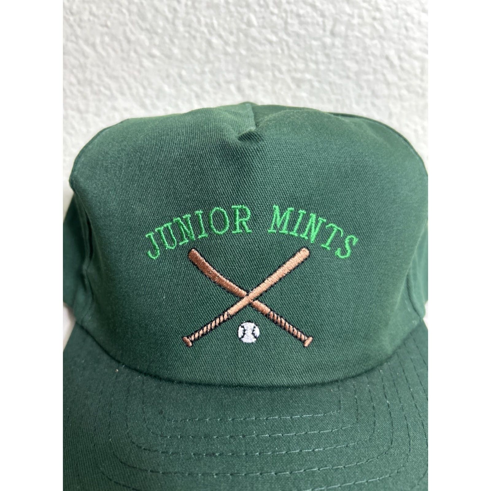Vintage VINTAGE SnapBack Baseball Hat Green “Junior Mints” Baseball Adjustable Men One Size | Green SnapBack Baseball Hat Junior Mints Adjustable Mens Size ONE SIZE - 4 Thumbnail