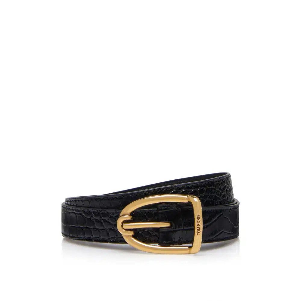 Tom Ford o1loc1c0225 TB286 Size: 95 / Leather Belt in Black Size 36 - 1 Thumbnail