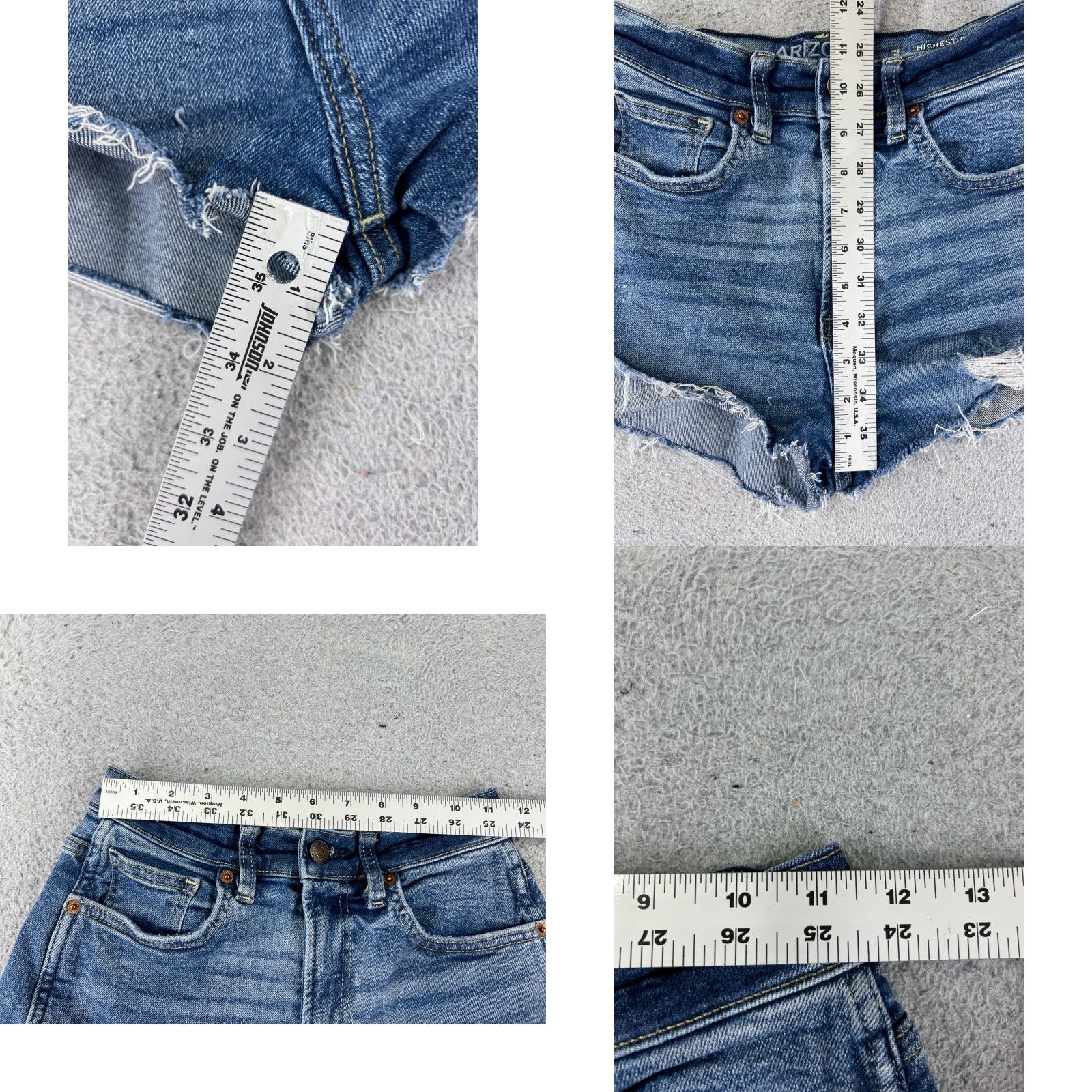 Vintage Arizona Jeans Shorts Womens Denim Cutoff Distressed High Rise 22x1 3 Blue Floral Vintage? No (but must follow rules). Size 26" / US 2 / IT 38 - 8 Thumbnail