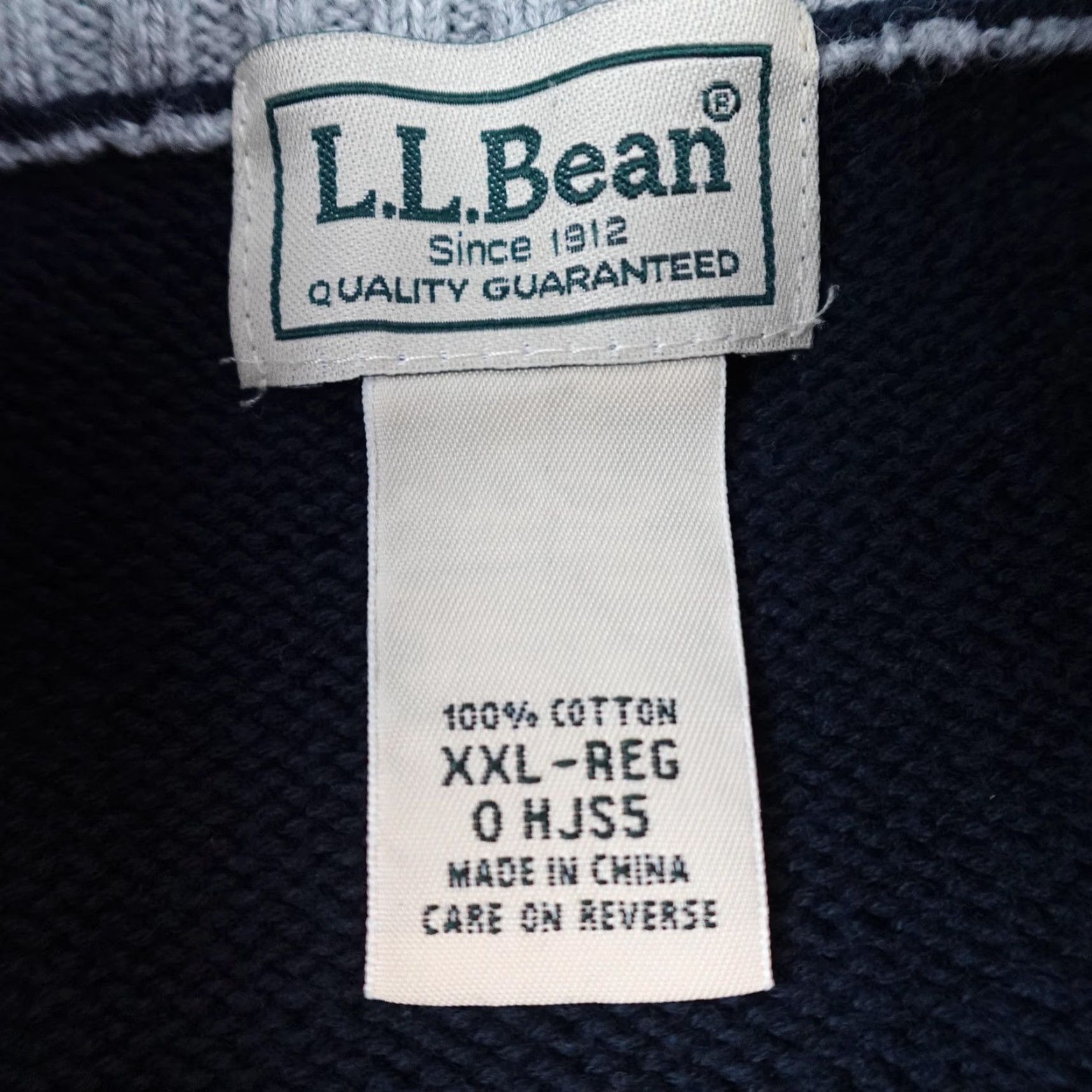 Vintage L.L. Bean Sweater Mens 2XL Navy Blue Quarter Zip Pullover Cotton Knit Outdoors Size US XXL / EU 58 / 5 - 5 Thumbnail