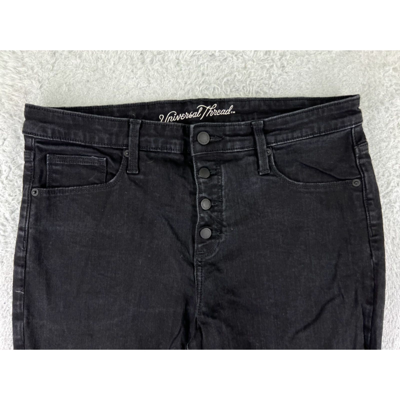 Vintage Universal Thread Jeans Womens 6 Black Denim Cotton Bootcut 26x29 Size 28" / US 6 / IT 42 - 7 Thumbnail