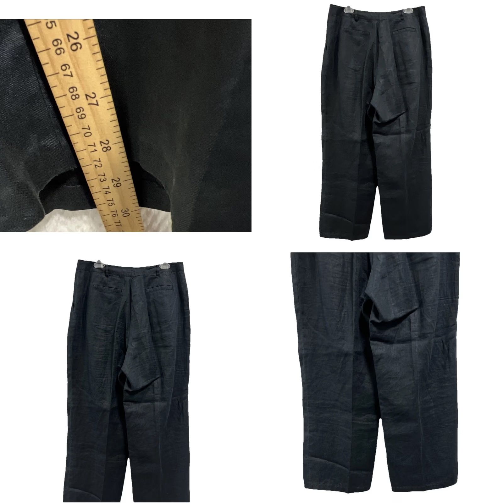 Vintage VINTAGE Casual Corner Linen Pants Women’s 14 Navy Wide Leg Cropped High Rise 80s Ball? (Note: cannot determine due to constraint) Size 36" / US 14 / IT 50 - 8 Thumbnail