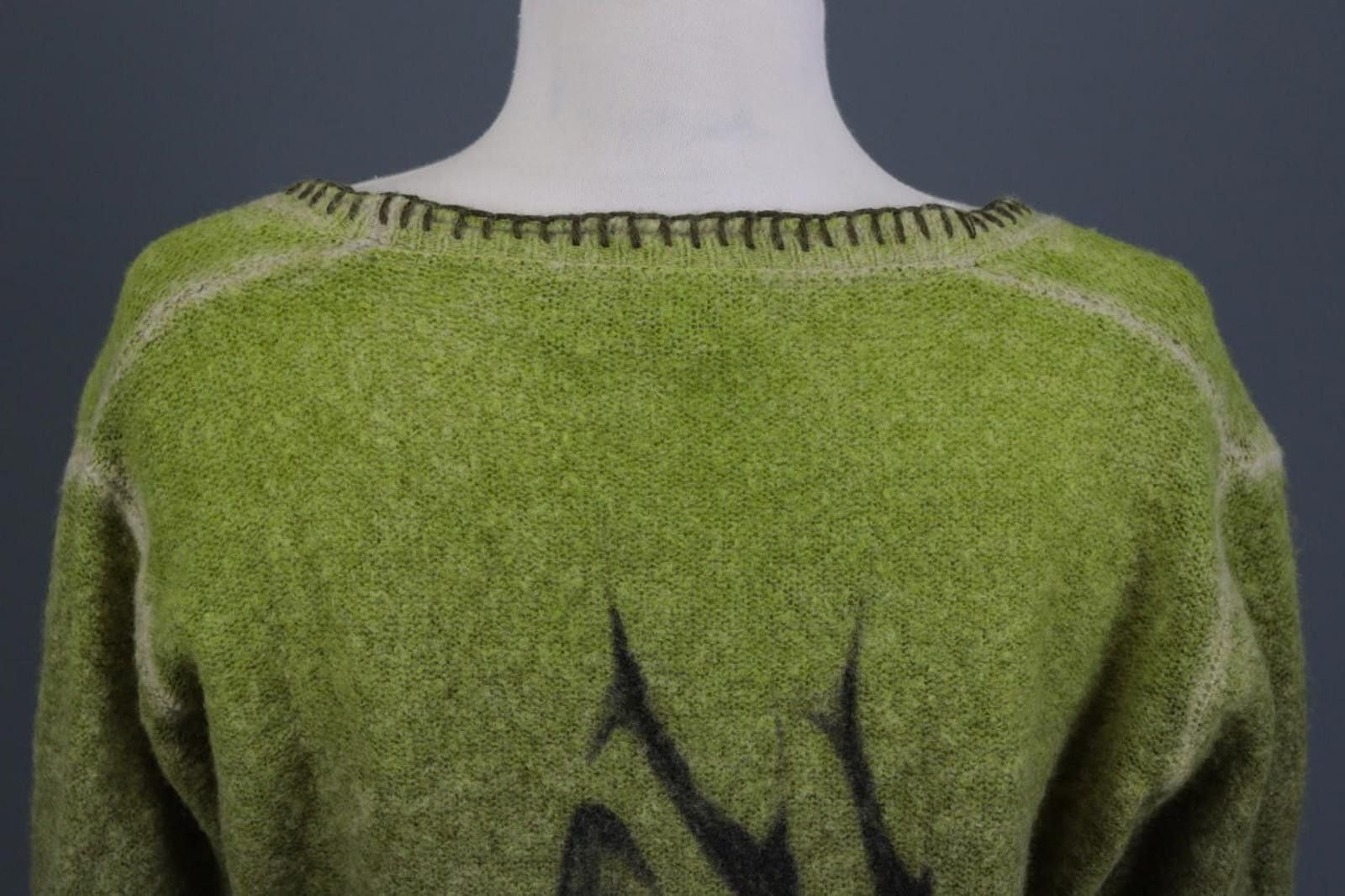 Designer Princess Goes Hollywood Green Wool Cardigan Sweater Size 42 Size M / US 6-8 / IT 42-44 - 10 Thumbnail