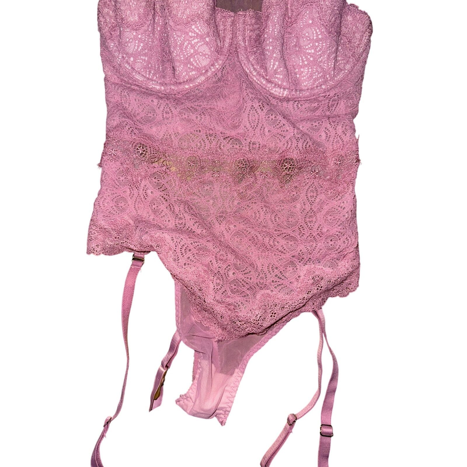 Victoria's Secret Victoria's Secret Dream Angels Lilac Pink Lace Teddy 32B Size ONE SIZE - 3 Thumbnail