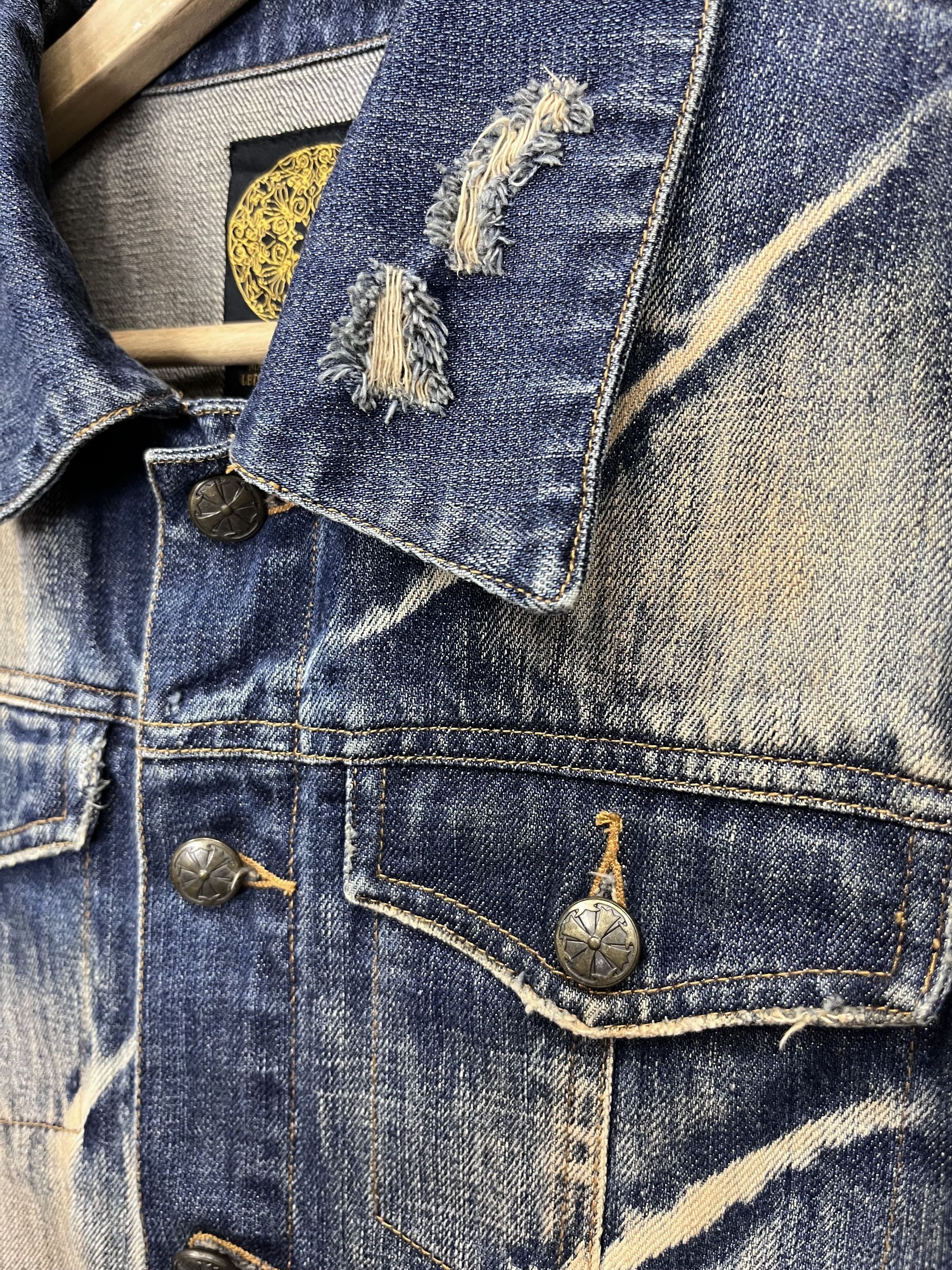If Six Was Nine × Japanese Brand × Seditionaries Vtg MIDAS Seditionaries Rusty Mudwash Clawmark Denim Jacket Size S / US 4 / IT 40 - 10 Thumbnail