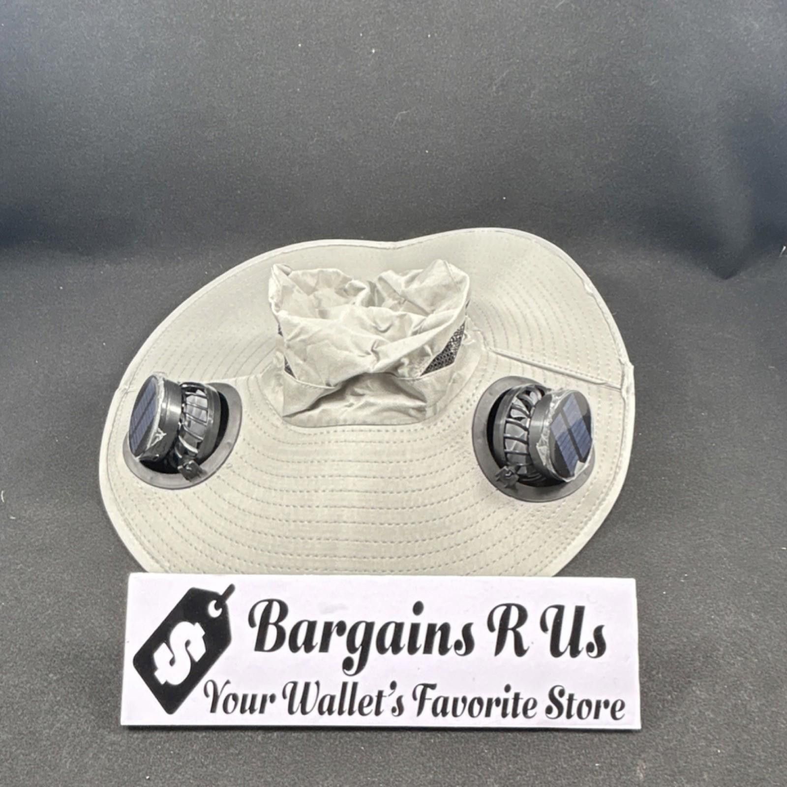 Other Wide-Brim Gray Hat with Dual Built-In Fans for Camping Size ONE SIZE - 2 Thumbnail