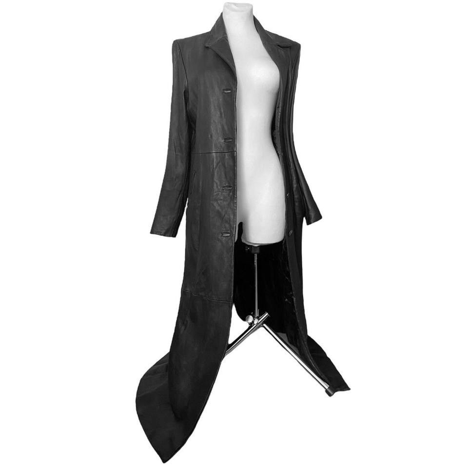 Vintage Super long Avant Garde Matrix leather maxi coat Size XL / US 12-14 / IT 48-50 - 1 Thumbnail