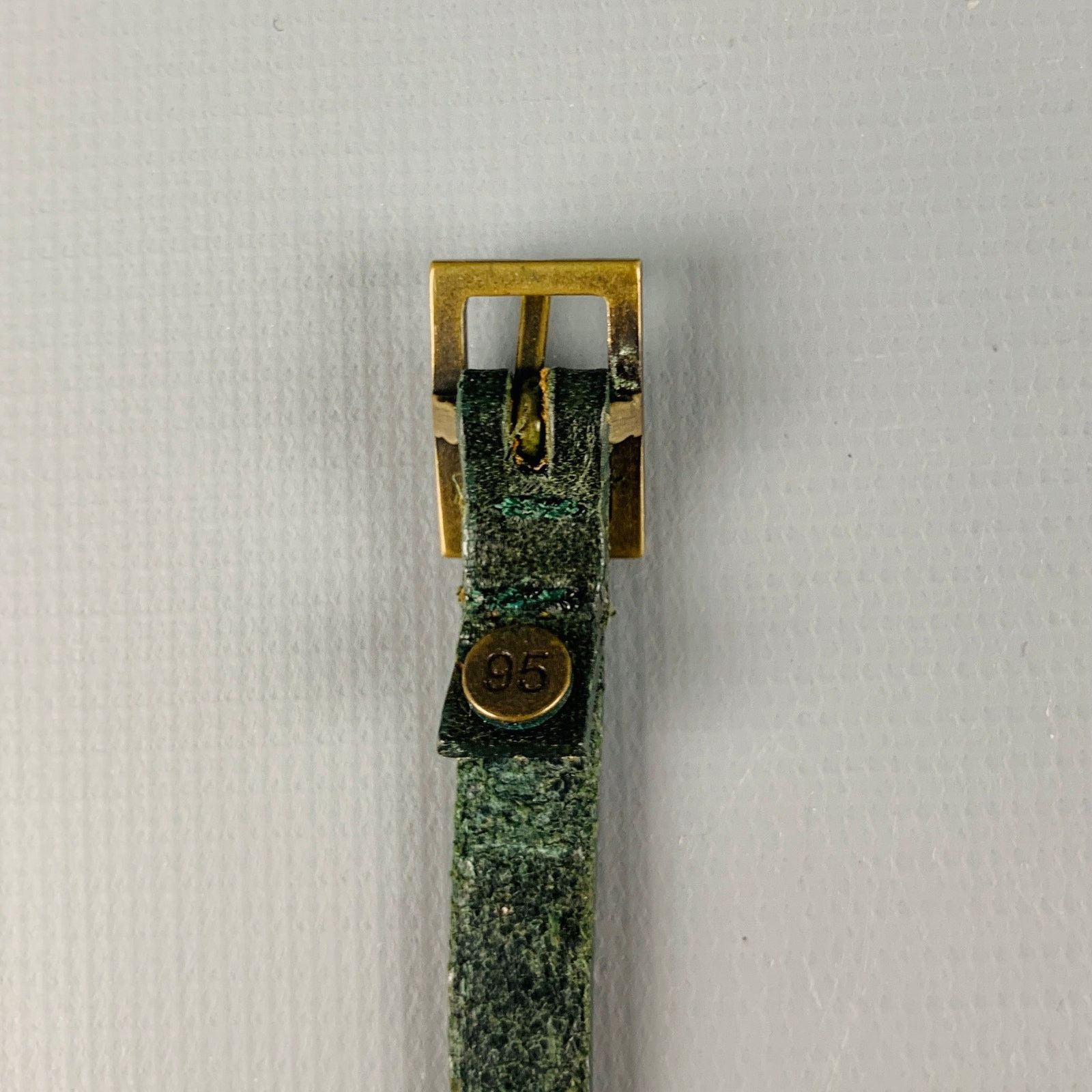 Vintage VINTAGE Size XL Thin Green Leather Belt Size ONE SIZE - 5 Thumbnail