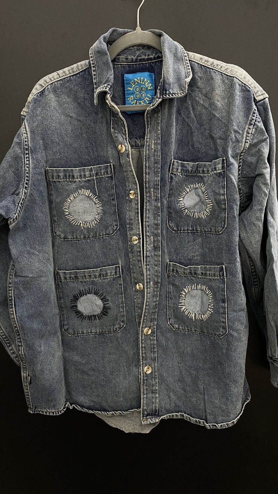 Designer Rakkiu 4-HOLE PUNCHER Blue Denim Shirt Size US S / EU 44-46 / 1 - 2 Thumbnail