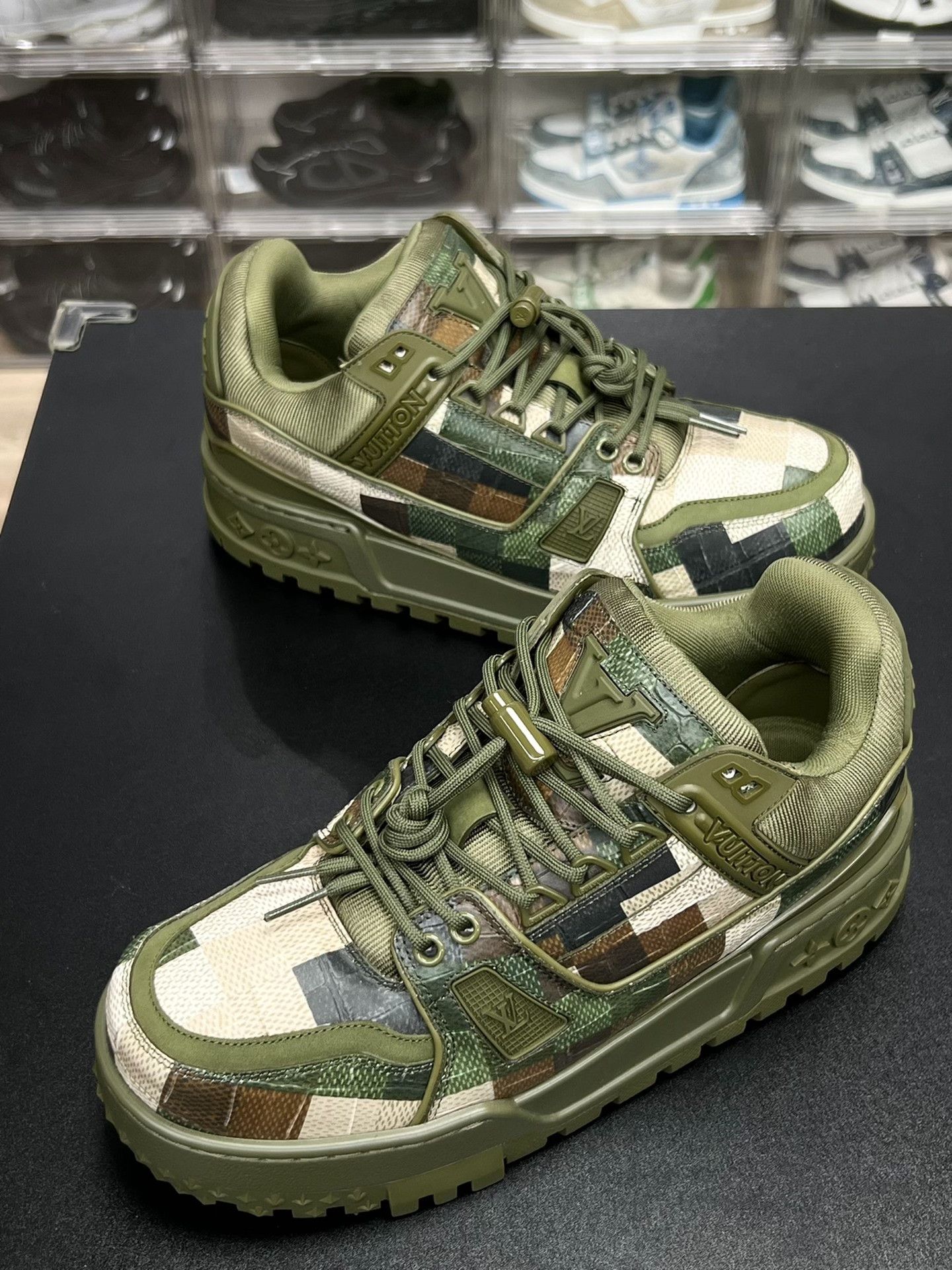 Louis Vuitton Louis Vuitton Training Camo Green Lowtop Sneakers 6 Men Size US 6 / EU 39 - 1 Thumbnail