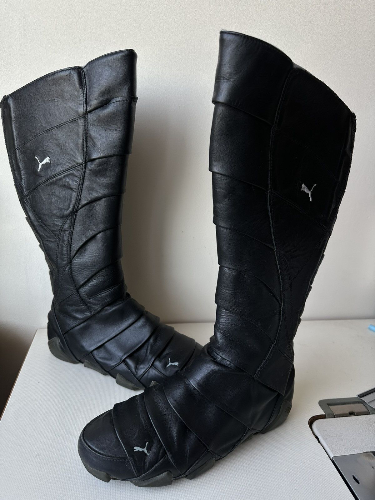 Puma Puma Satori Alto (2006) black leather boots Size US 8 / EU 41 - 4 Thumbnail