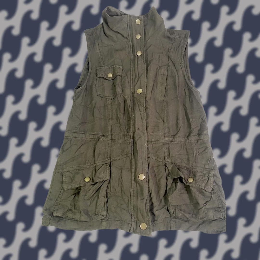 Vintage Ashley Vest Women M Green Bomber Pockets Polyester Utility Medium Size M / US 6-8 / IT 42-44 - 1 Thumbnail