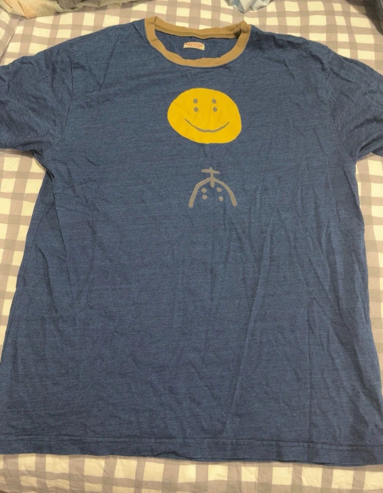 kapital blue dyed smiley short sleeve