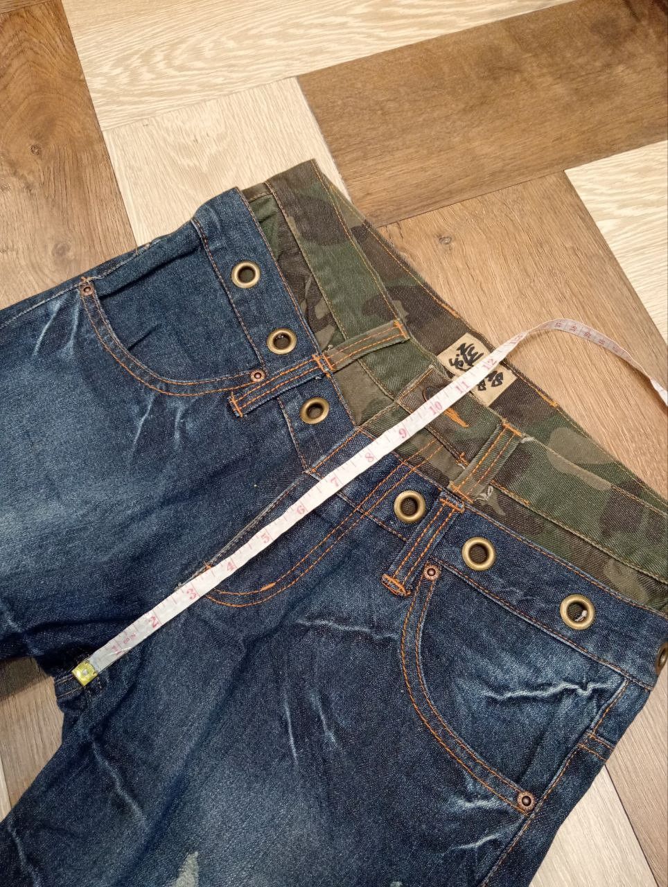 If Six Was Nine JAPANESE NYLAUS DOUBLE WAIST FLARED JEANS Size US 31 - 11 Thumbnail