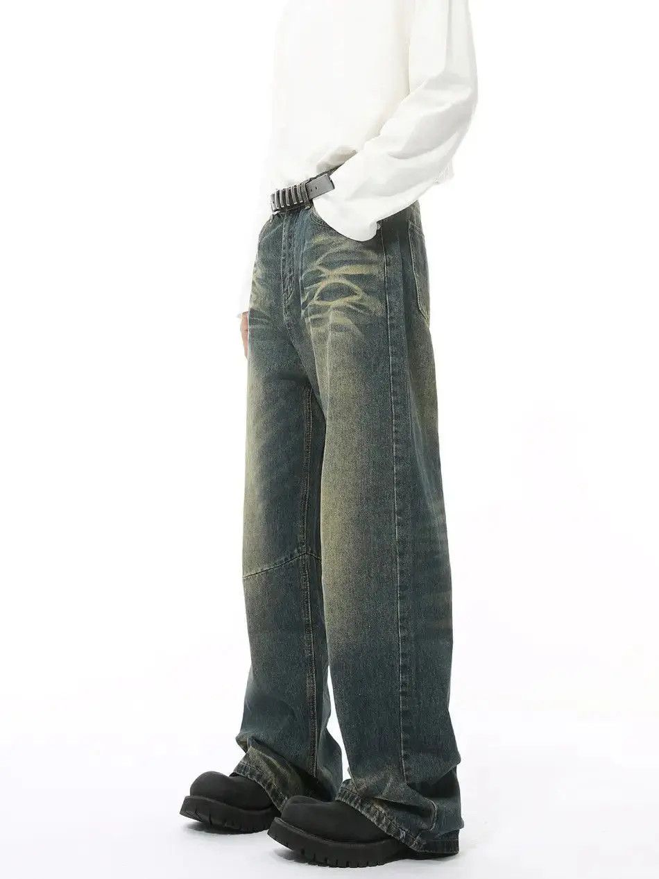 Japanese Brand Retro loose water ripple high street jeans Size US 32 / EU 48 - 3 Thumbnail