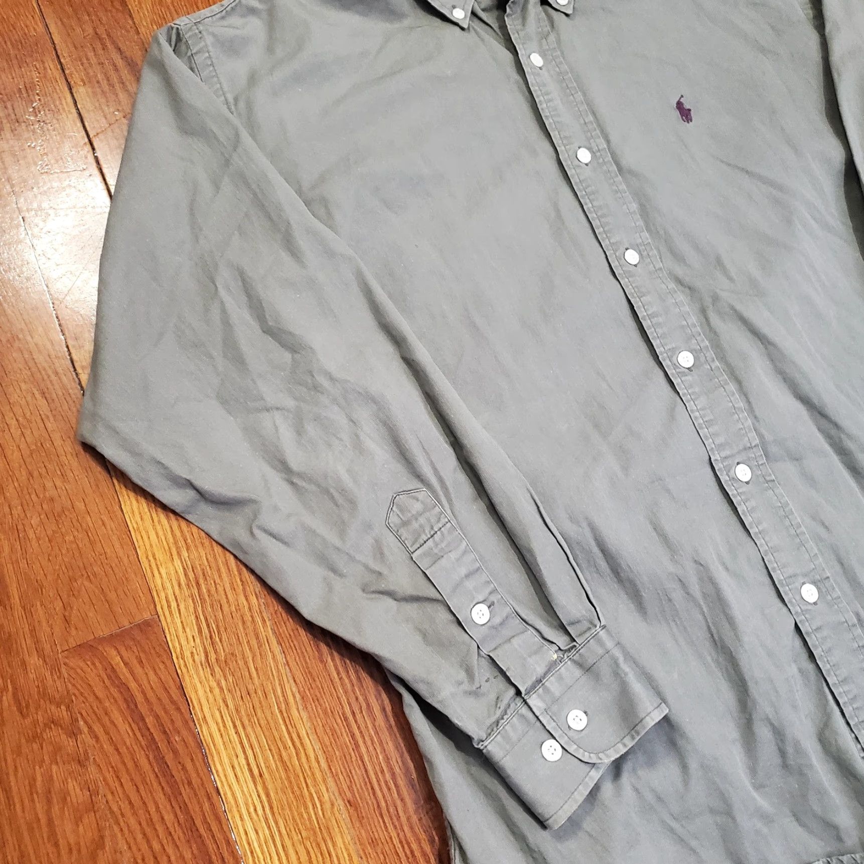 Polo Ralph Lauren VINTAGE Polo Ralph Lauren Shirt Mens L Green Marlowe Cotton Long Sleeve Button Down Size US L / EU 52-54 / 3 - 3 Thumbnail
