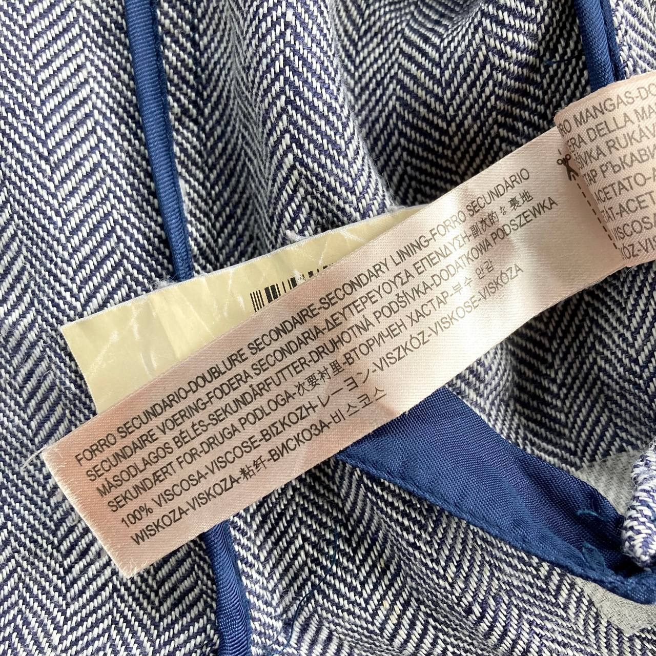 Massimo Dutti Linen Elbow Pad Herringbone Blazer Size 42S - 11 Thumbnail