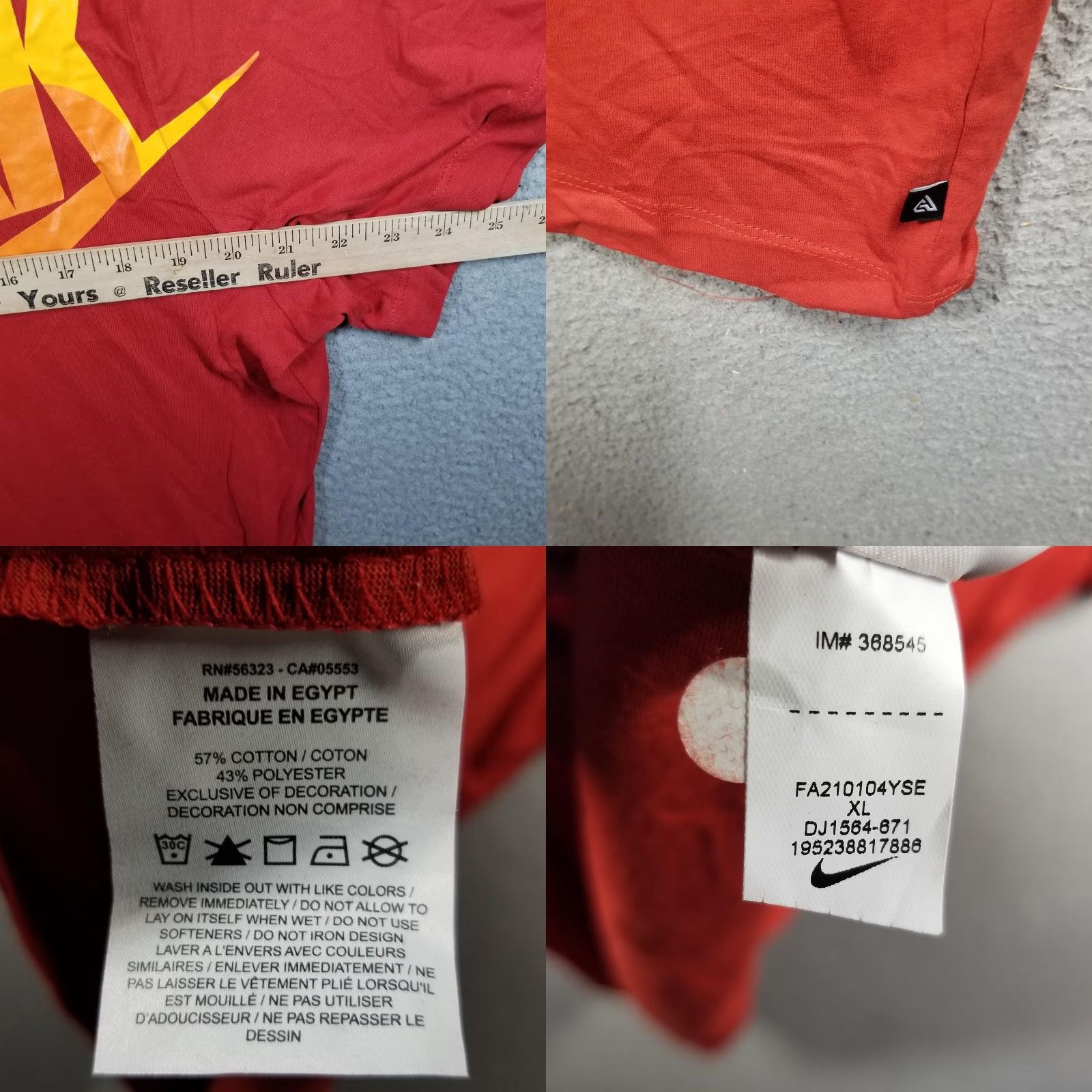 Nike Nike Giannis Freak Basketball Graphic Tee Men XL Red DJ1564-671 Size US XL / EU 56 / 4 - 8 Thumbnail