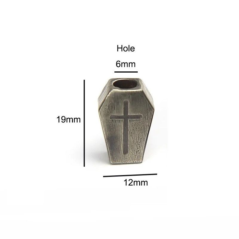 Handmade 2Pcs Cross Tombstone Knife Beads Paracord Bead Zipper Size ONE SIZE - 9 Thumbnail
