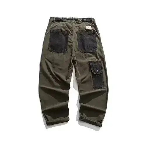 Other 20AW Indigo Union Japan Olive Pocket Patchwork Pants Size US 31 - 2 Thumbnail