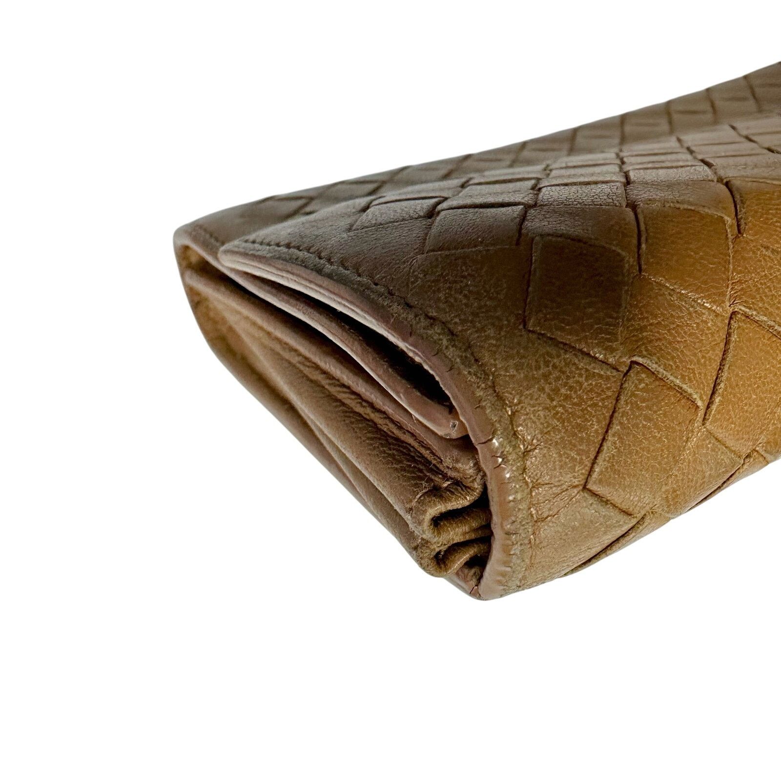 Bottega Veneta Bottega Veneta Intrecciato Woven Tan Leather Long Wallet Size ONE SIZE - 13 Thumbnail
