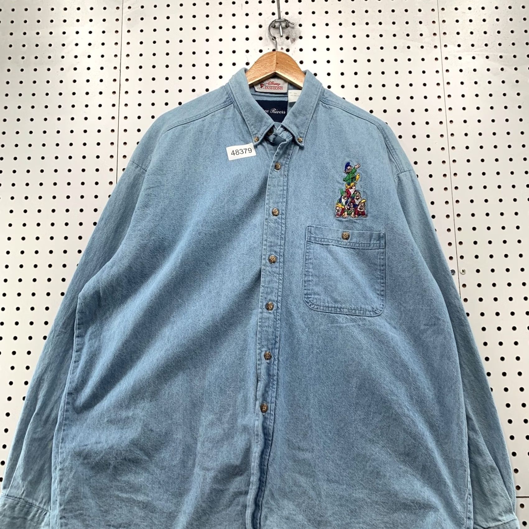 Disney VINTAGE Disney Seven Dwarfs Denim Button Shirt Mens XL Blue Long Sleeve USA Size US XL / EU 56 / 4 - 4 Thumbnail