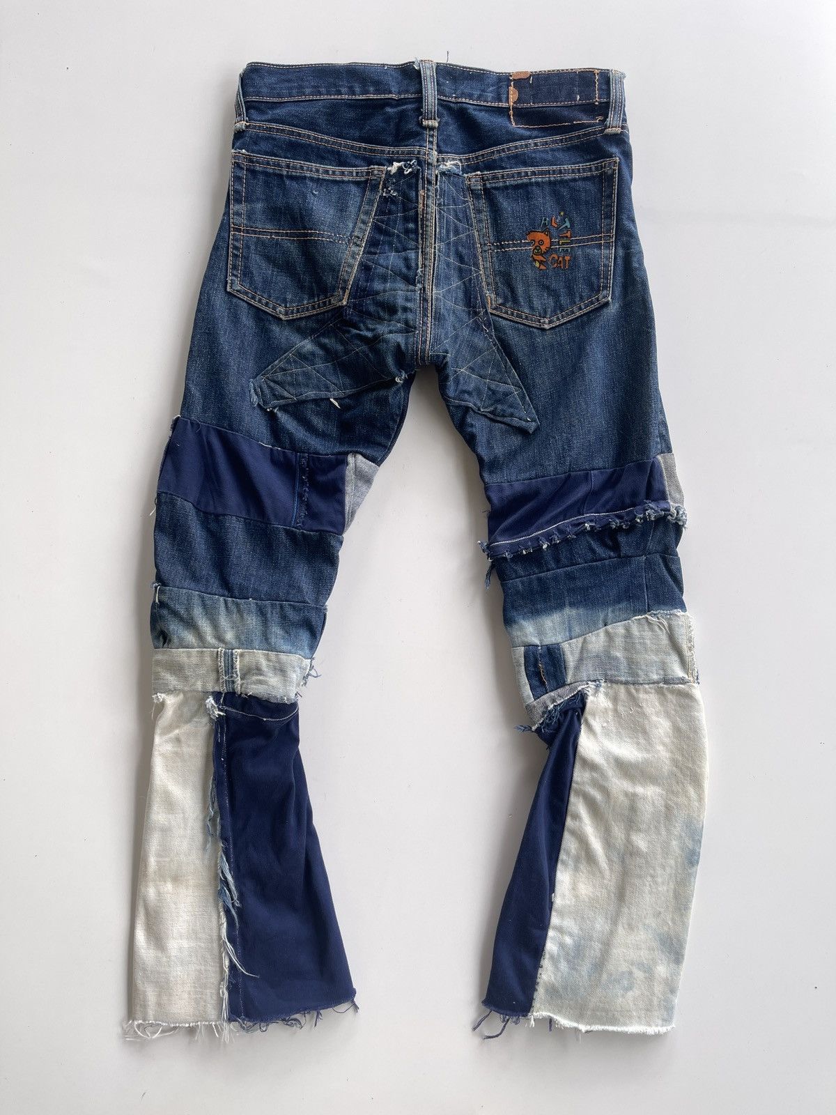 Vintage Vintage WestRider Remake Patchwork Distressed Flare Size 29" - 7 Thumbnail