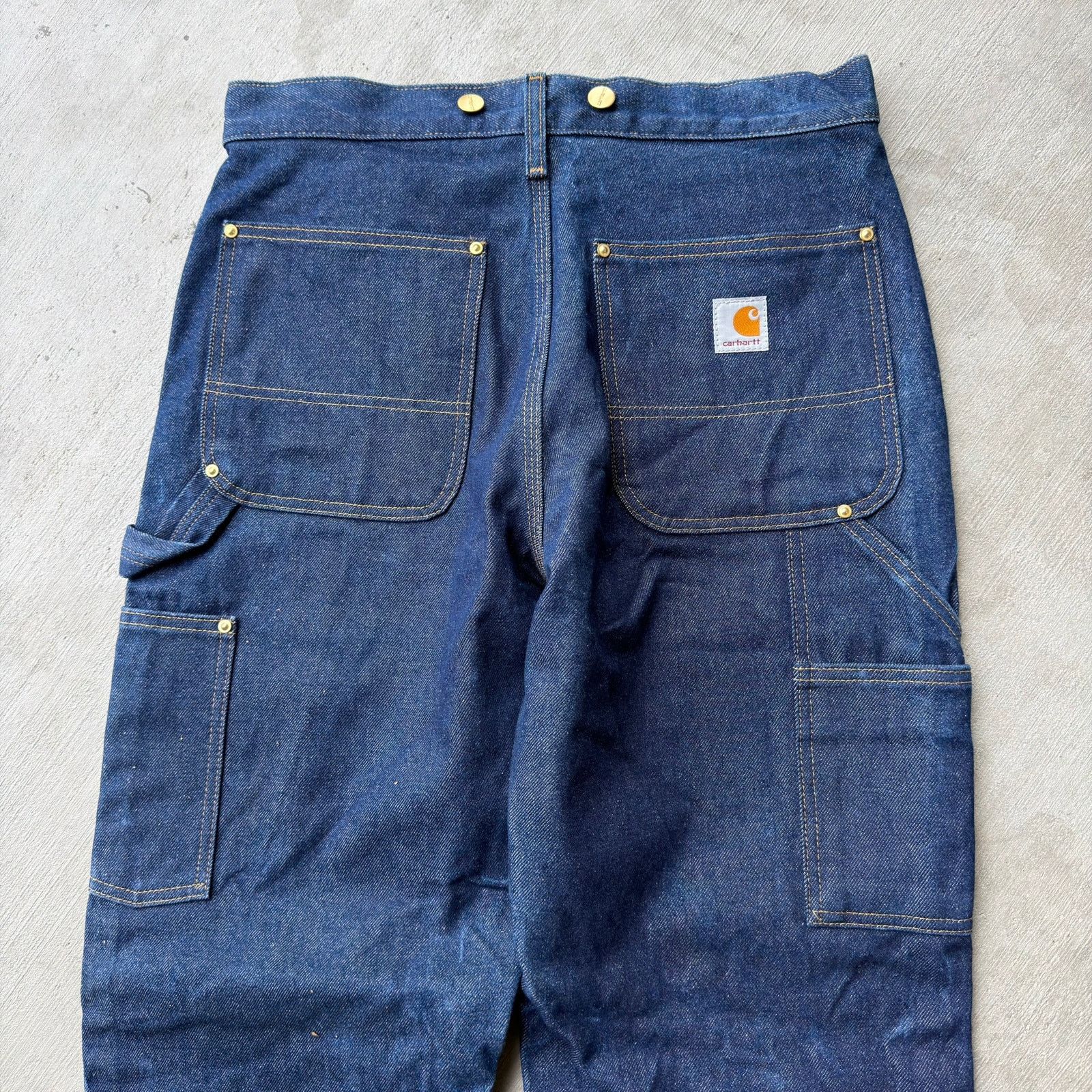 Carhartt × Vintage Carhartt denim blue jean double knee work carpenter pants Size US 35 - 5 Thumbnail