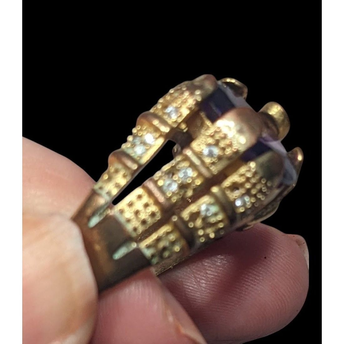 Other Vintage Regal Men's Ring Marked 18K GF With Purple Stone Siz Size ONE SIZE - 9 Thumbnail