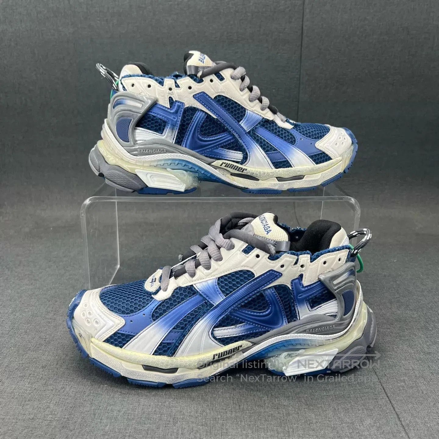 Balenciaga Blue Low-Top Sneakers Size 7. Size US 7 / EU 40 - 3 Thumbnail
