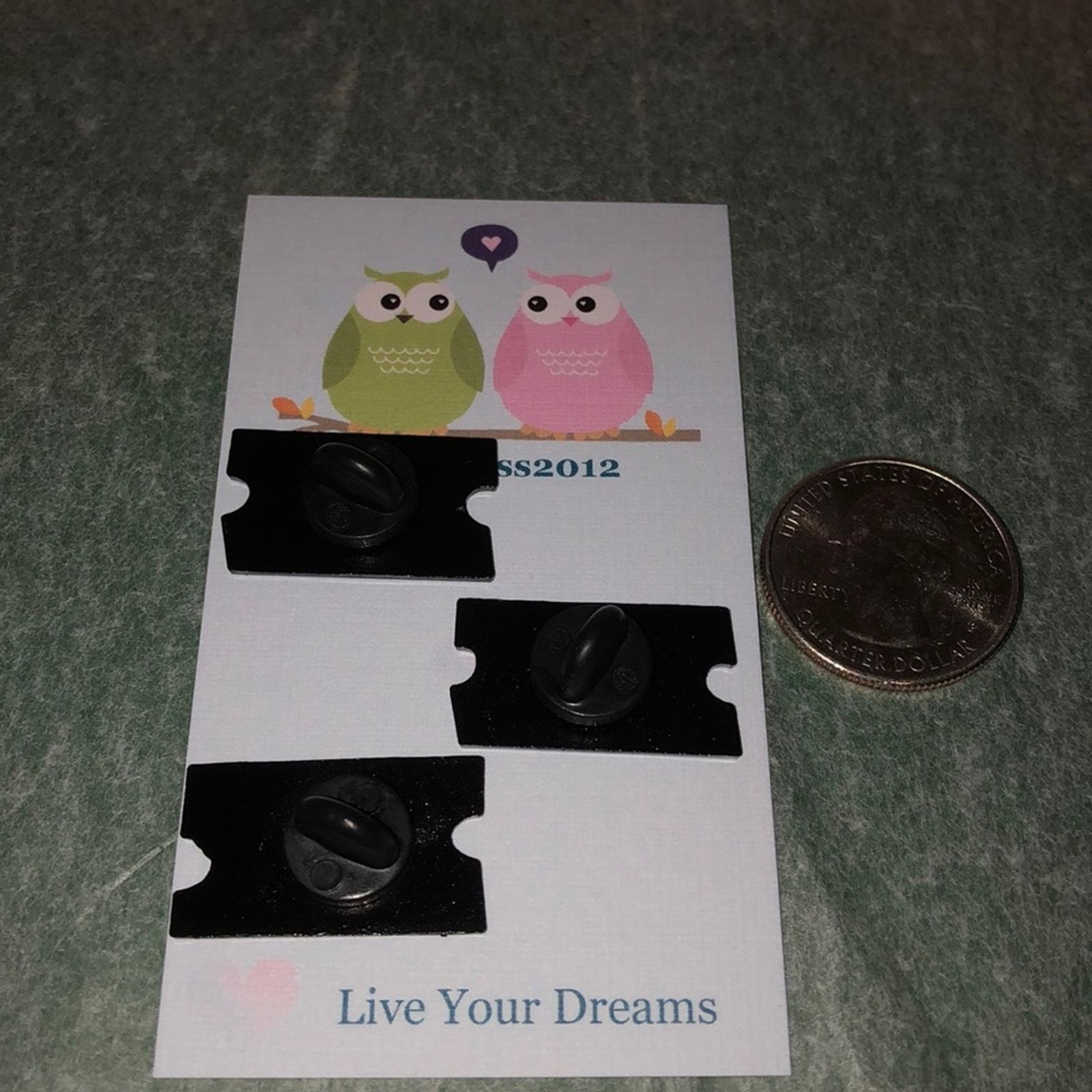 Other 3 Piece Hug Kiss Smile Tickets Pins Brooches Size ONE SIZE - 2 Thumbnail