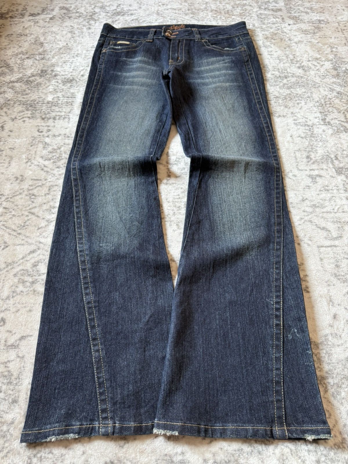Southpole Vintage Southpole Dark Wash Spiral Flared Jeans Size US 30 / EU 46 - 1 Thumbnail