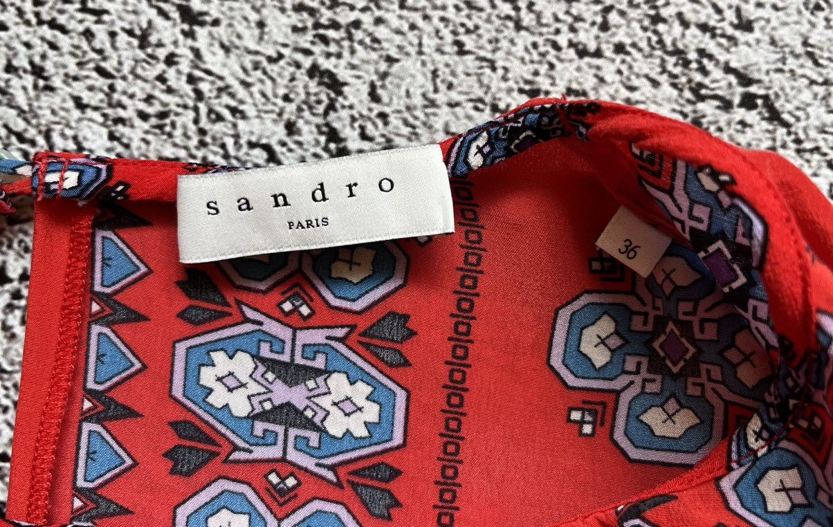 Sandro Sandro Paris Striped Floral Wrap Dress Size 36 Size S / US 4 / IT 40 - 11 Thumbnail