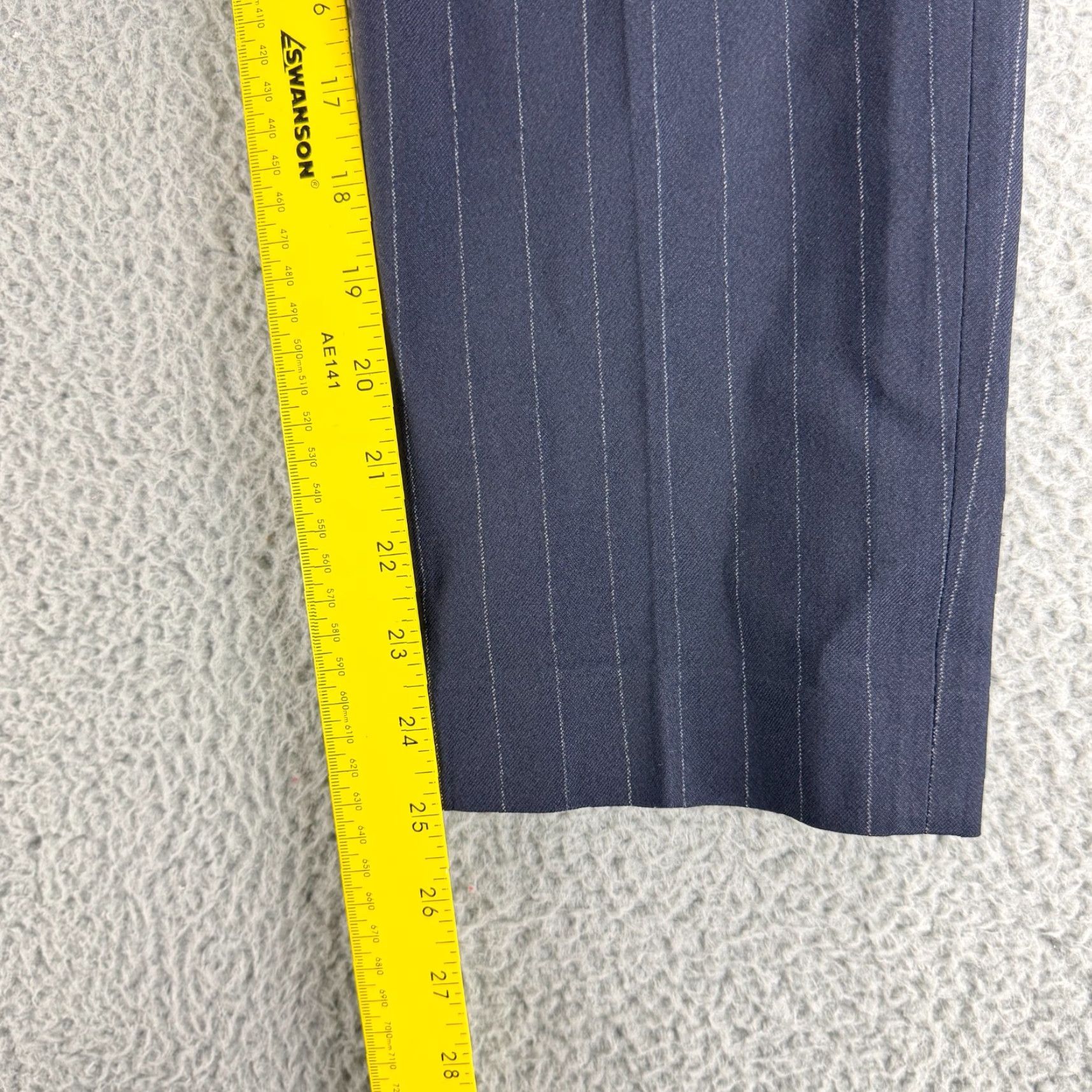 Marni Marni Dress Pants Womens Size 12 Navy Blue Pinstripe Ankle Length Mid-Rise Straight Pants, Blue, 12, Regular, Womens Size 34" / US 12 / IT 48 - 7 Thumbnail