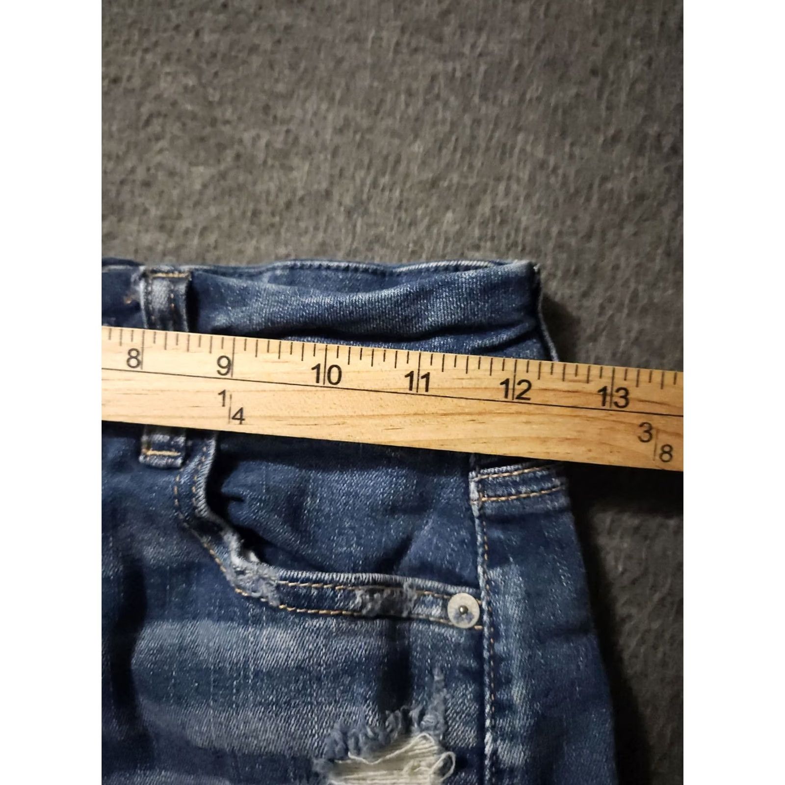 American Eagle Outfitters American Eagle Outfitters Shortie Shorts Women's 4 Blue Distressed Preppy High Rise 5-Pocket Denim Modern Regular Womens Size 27" / US 4 / IT 40 - 5 Thumbnail