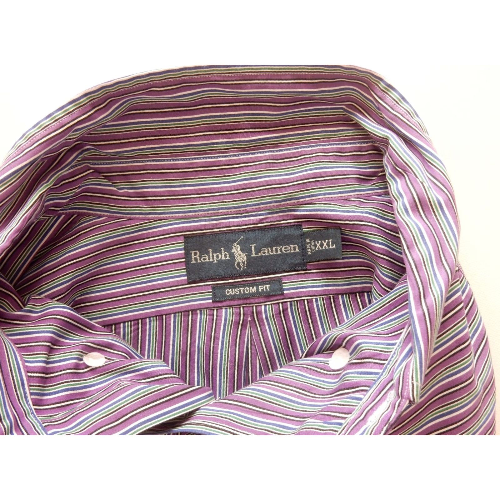 Polo Ralph Lauren Polo Ralph Lauren Shirt Button-Up Long Sleeve 2XL Striped Purple Mens Button-Front Slim Fit Size US XXL / EU 58 / 5 - 4 Thumbnail