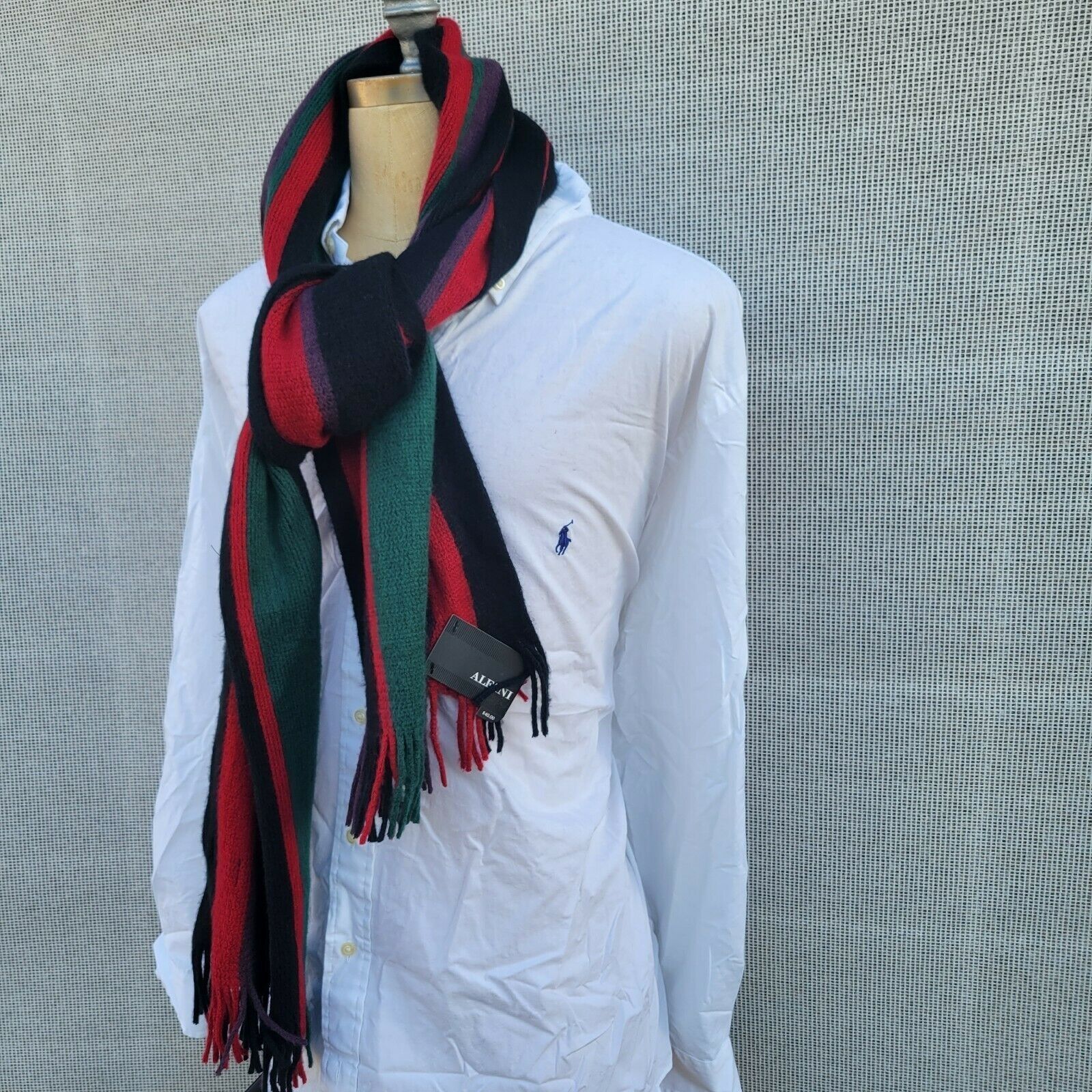 Alfani Alfani Unisex Men's Knit Striped Scarf One Size Size ONE SIZE - 4 Thumbnail