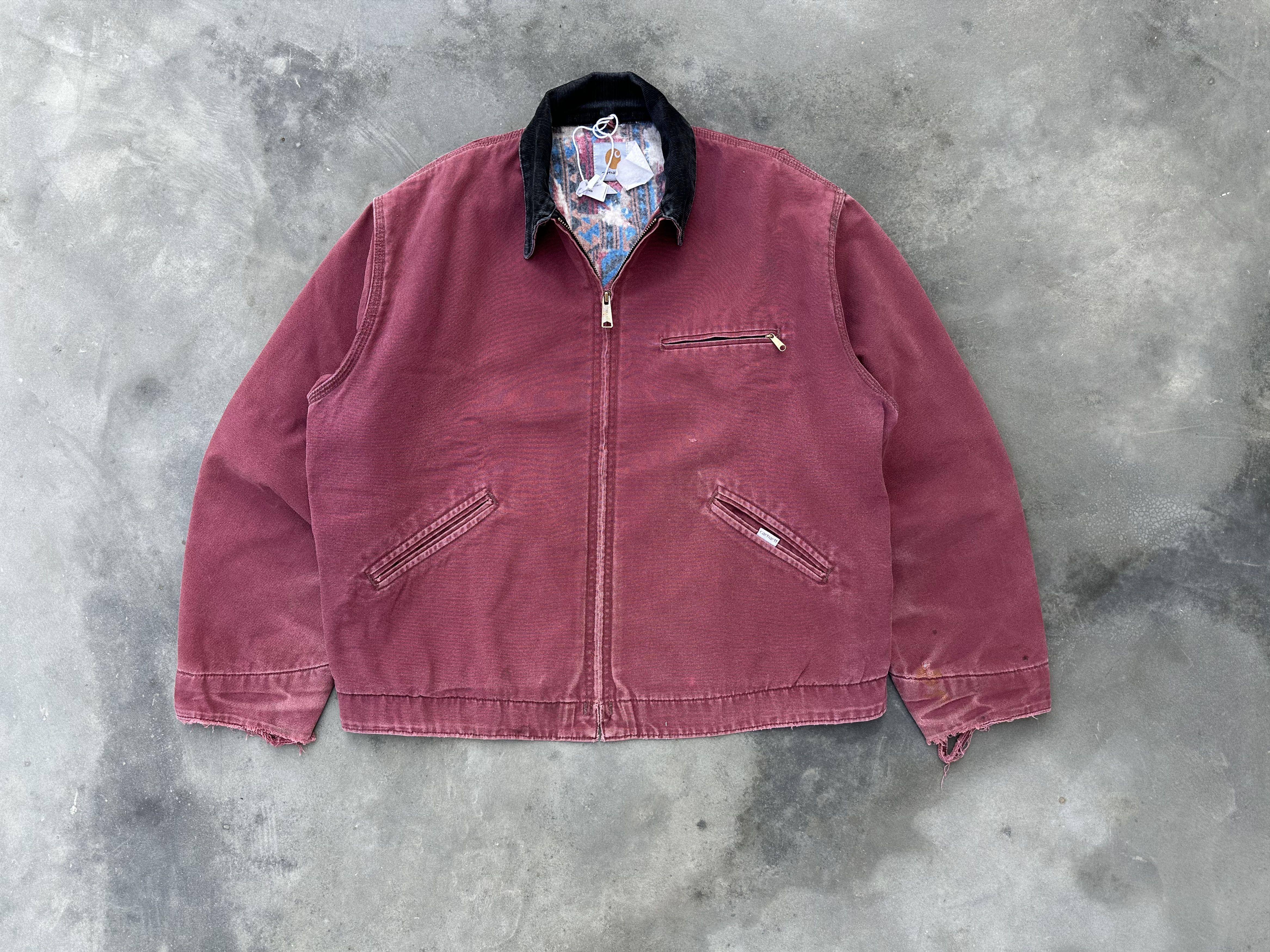Carhartt Vintage 1980s Carhartt Faded Redwood Detroit Jacket Size US XL / EU 56 / 4 - 3 Thumbnail