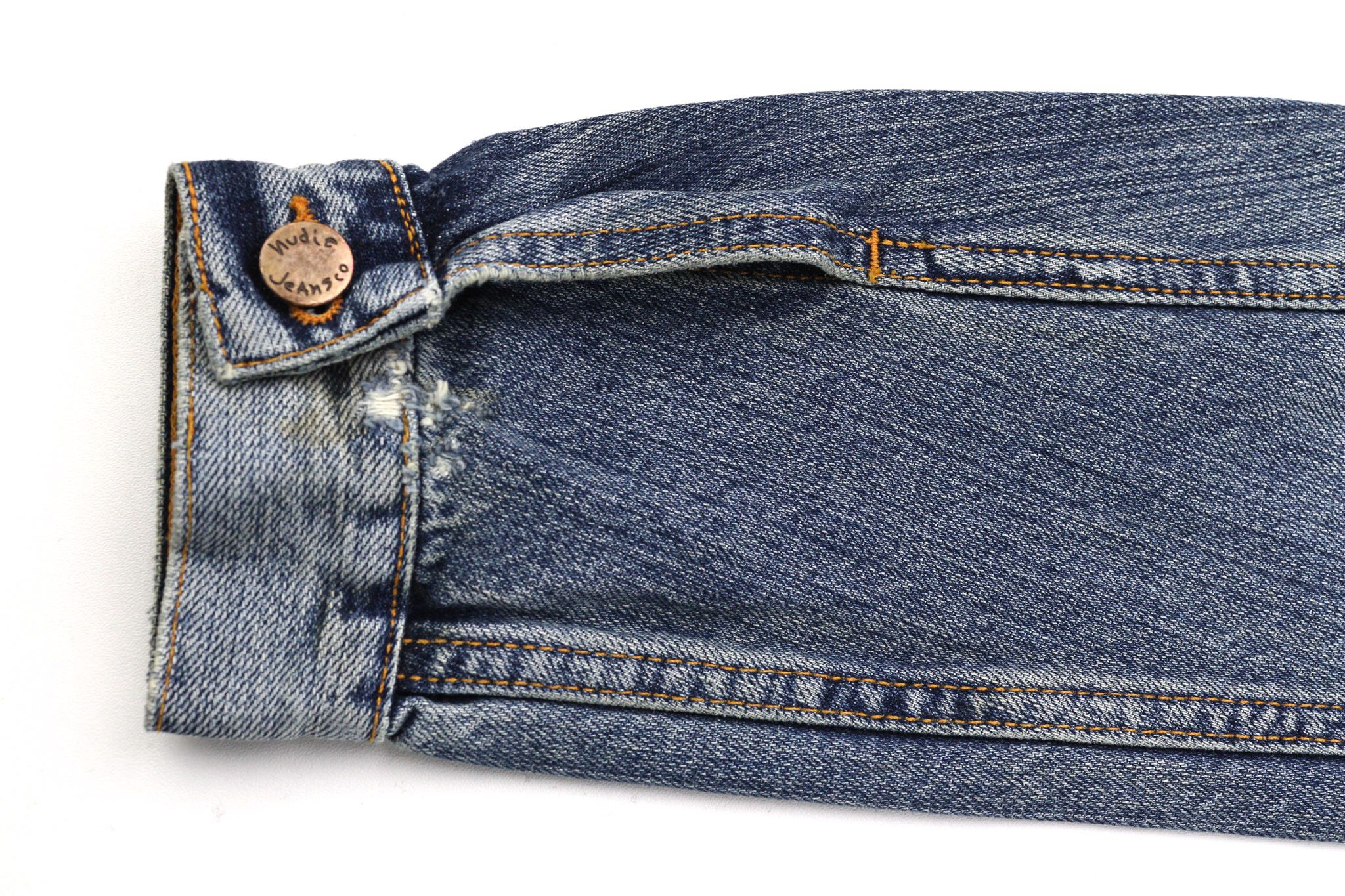 Nudie Jeans BILLY S Crunch Blue Denim Logo Jacket 81068 Size US S / EU 44-46 / 1 - 11 Thumbnail
