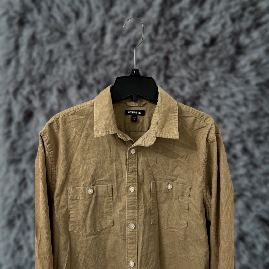 Express Express Corduroy Shirt Mens Size M Brown Tan Button Down Long Sleeve Size US M / EU 48-50 / 2 - 1 Thumbnail