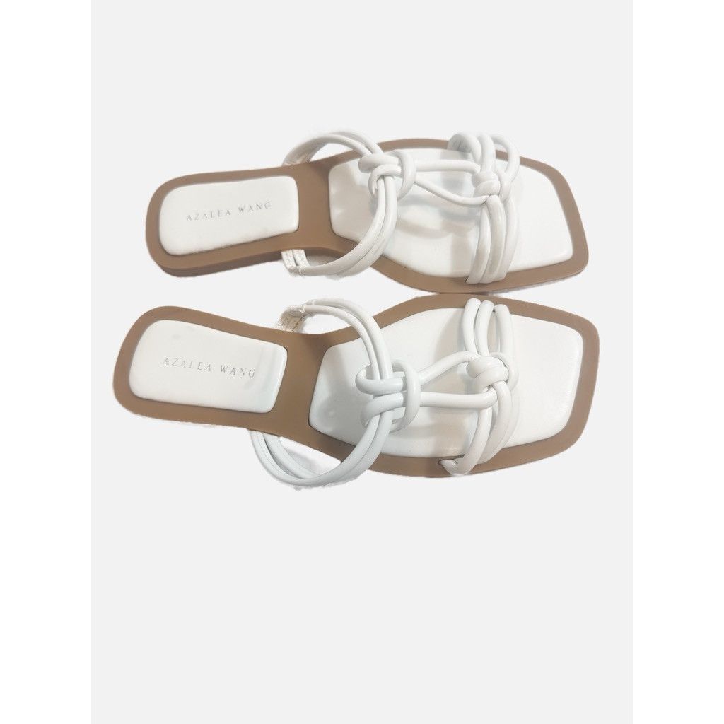 Designer AZALEA WANG White Knotted Flat Sandals Size 7 – New! Size US 7 / IT 37 - 3 Thumbnail