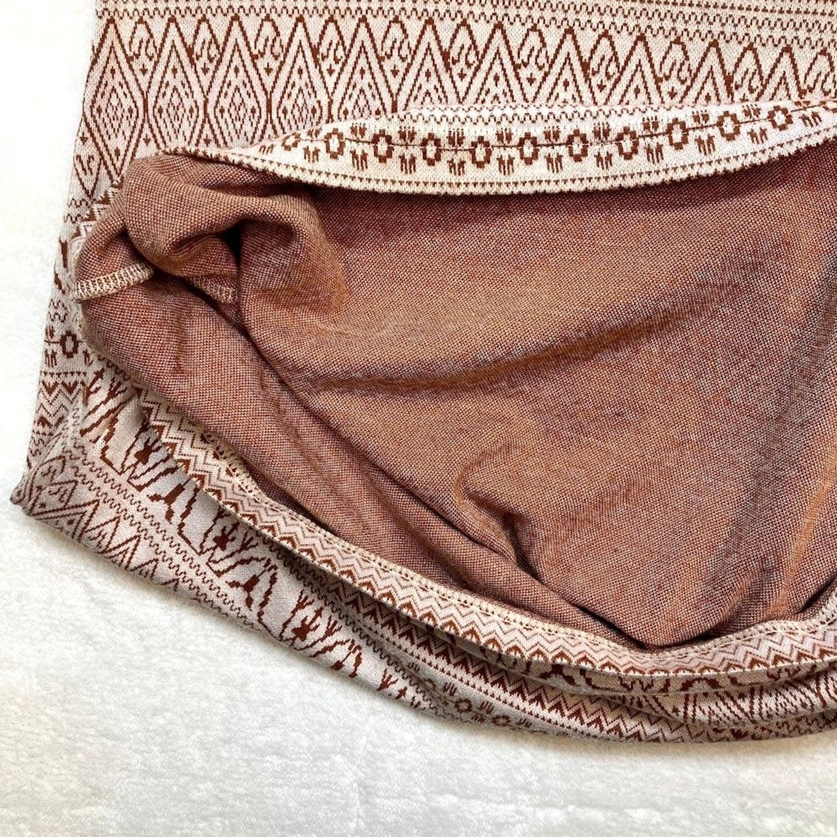 KAVU KAVU Sweater Womens XXS Brown Fair Isle Mini Dress Tan Size Side Button Accents Size XXS / US 00 / IT 34 - 7 Thumbnail