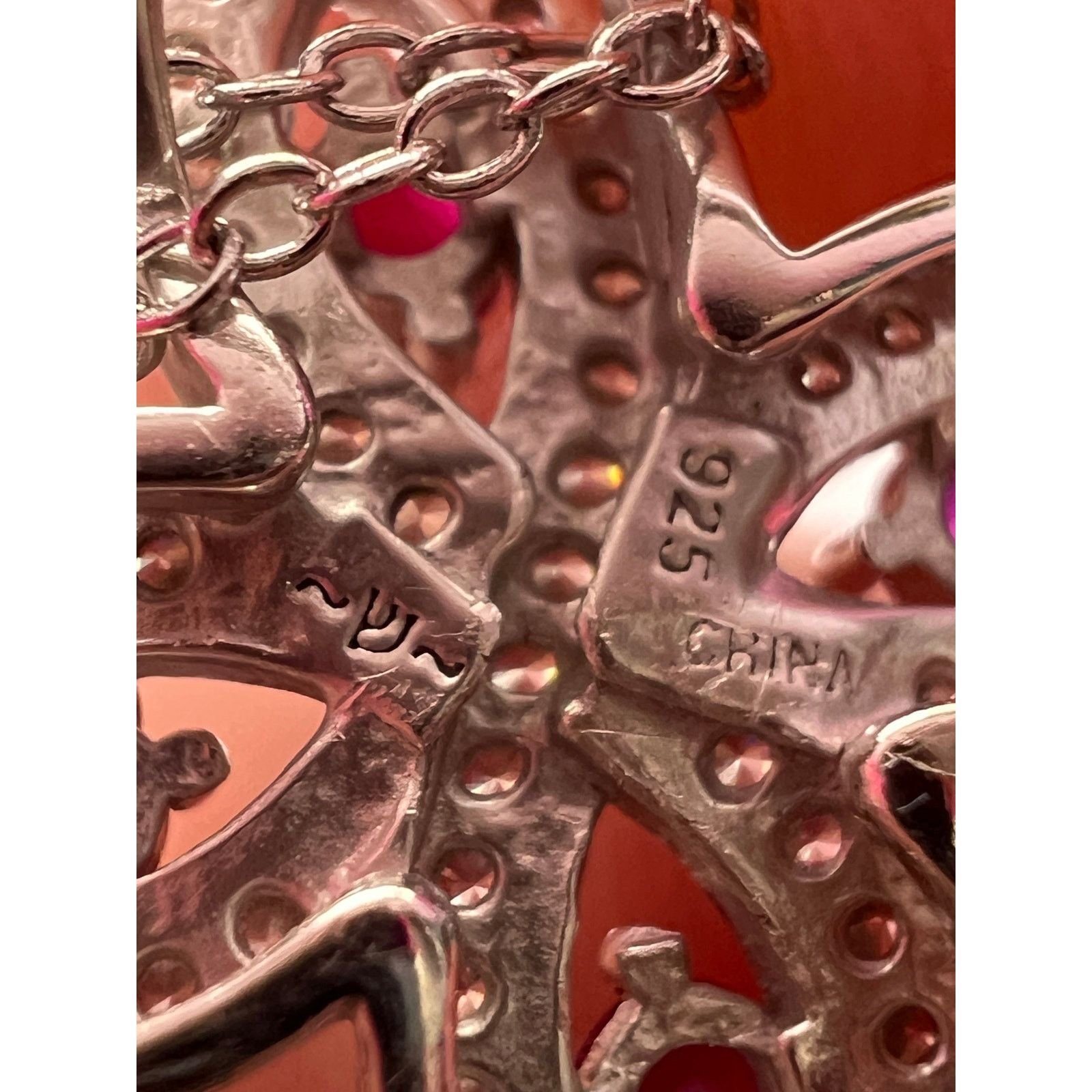 Other Lab ruby cross pendant necklace in rhodium over sterling Size ONE SIZE - 10 Thumbnail