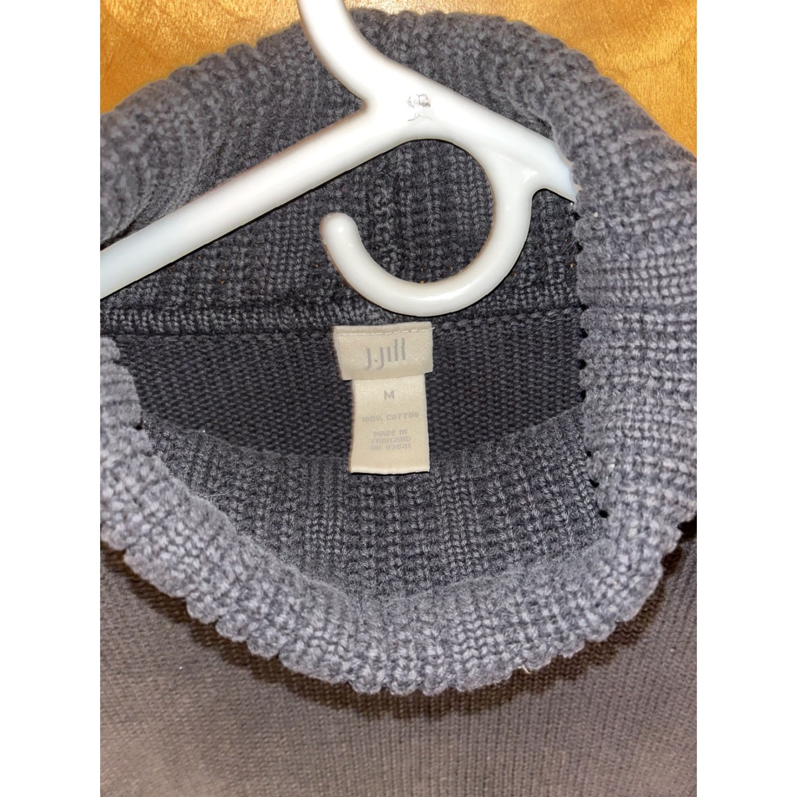 J. Jill VINTAGE J. Jill Women's Pullover Sweater Medium Cotton Blue Turtleneck All Seasons Casual Winter Fall Spring Summer Womens Size M / US 6-8 / IT 42-44 - 5 Thumbnail