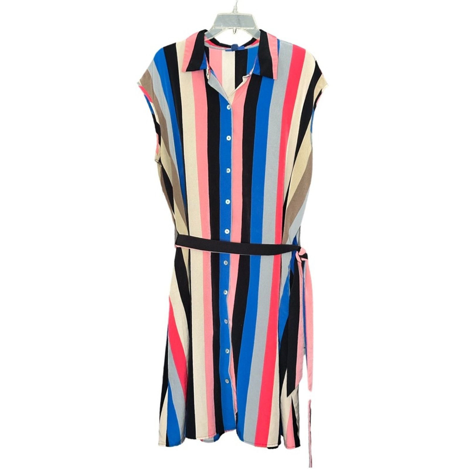 Apt. 9 Apt 9 Multi Color Vertical Striped Button Up Shift Dress Size XL / US 12-14 / IT 48-50 - 1 Thumbnail