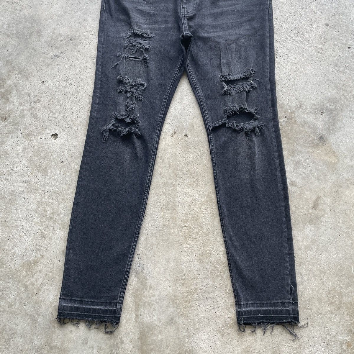 Japanese Brand Vintage Bershka Distressed Like Amiri Black Jeans Pants W32 Size US 32 / EU 48 - 4 Thumbnail